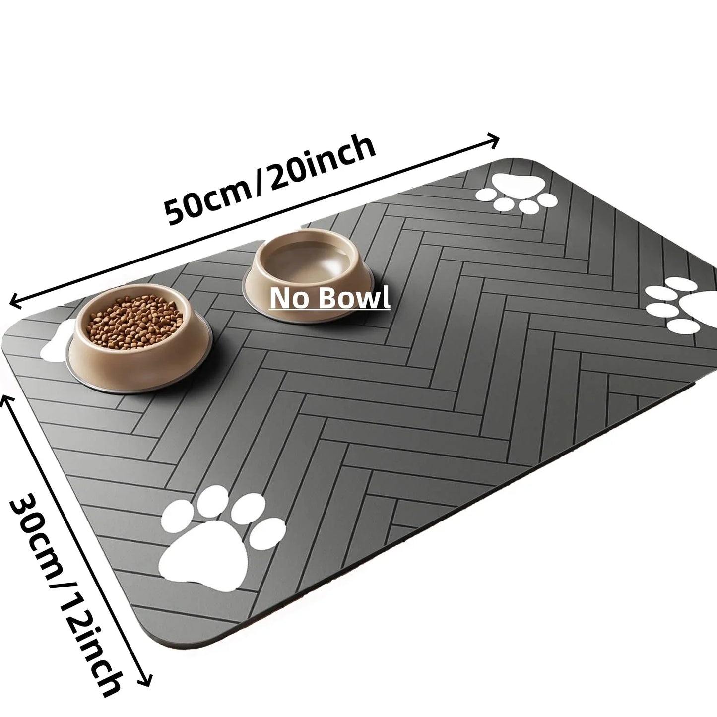 Absorbent Pet Feeding Mat – Waterproof Quick-Dry Placemat with Non-Slip Rubber Backing for Dog & Cat Food & Water Bowls – Small, Medium & Large Sizes