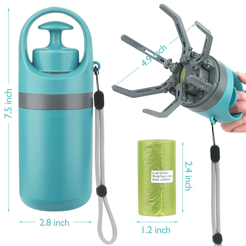 Portable Dog Pooper Scooper with Bag Dispenser โ Lightweight Eight-Claw Pet Waste Picker