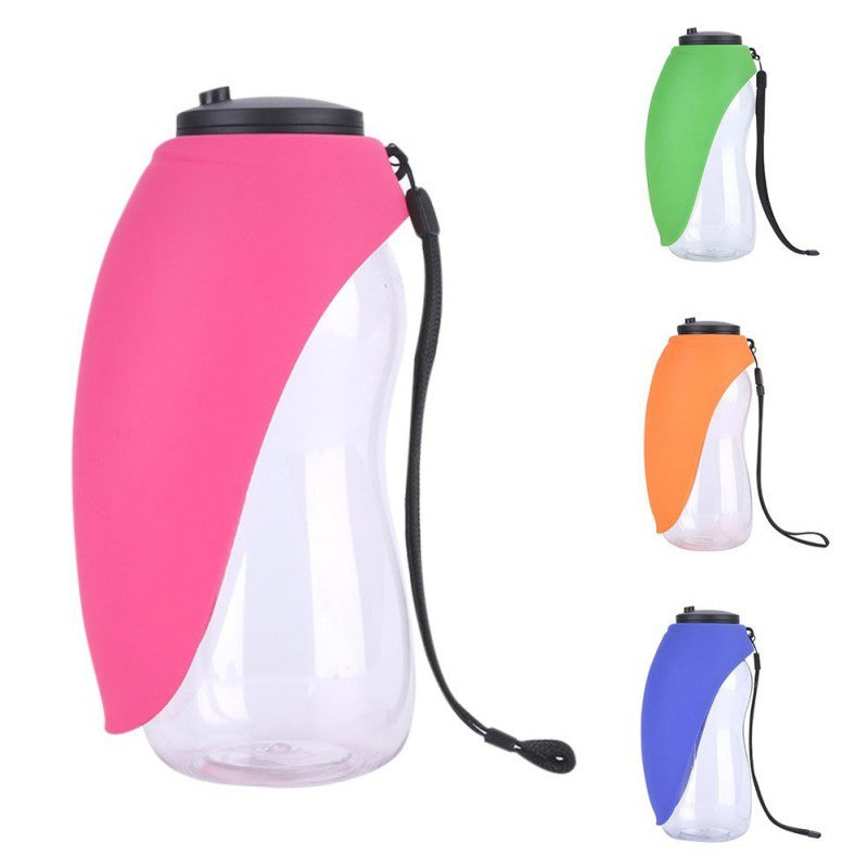 Portable Pet Water Bottle with Bowl – Travel Dispenser for Dogs & Cats