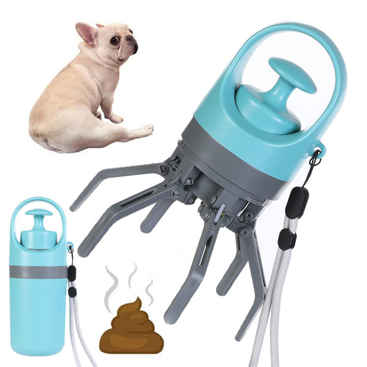 Portable Dog Pooper Scooper with Bag Dispenser – Lightweight Eight-Claw Pet Waste Picker