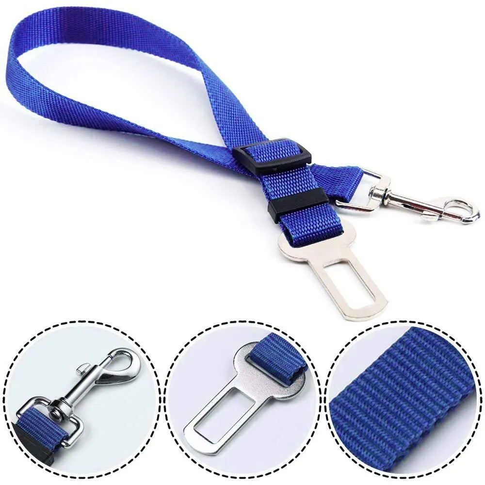 Dog & Cat Car Seat Belt Harness – Pet Safety Travel Leash for Cars