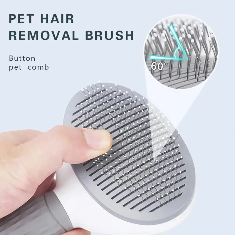 Self-Cleaning Pet Hair Brush for Dogs & Cats – Grooming & Dematting Comb Tool