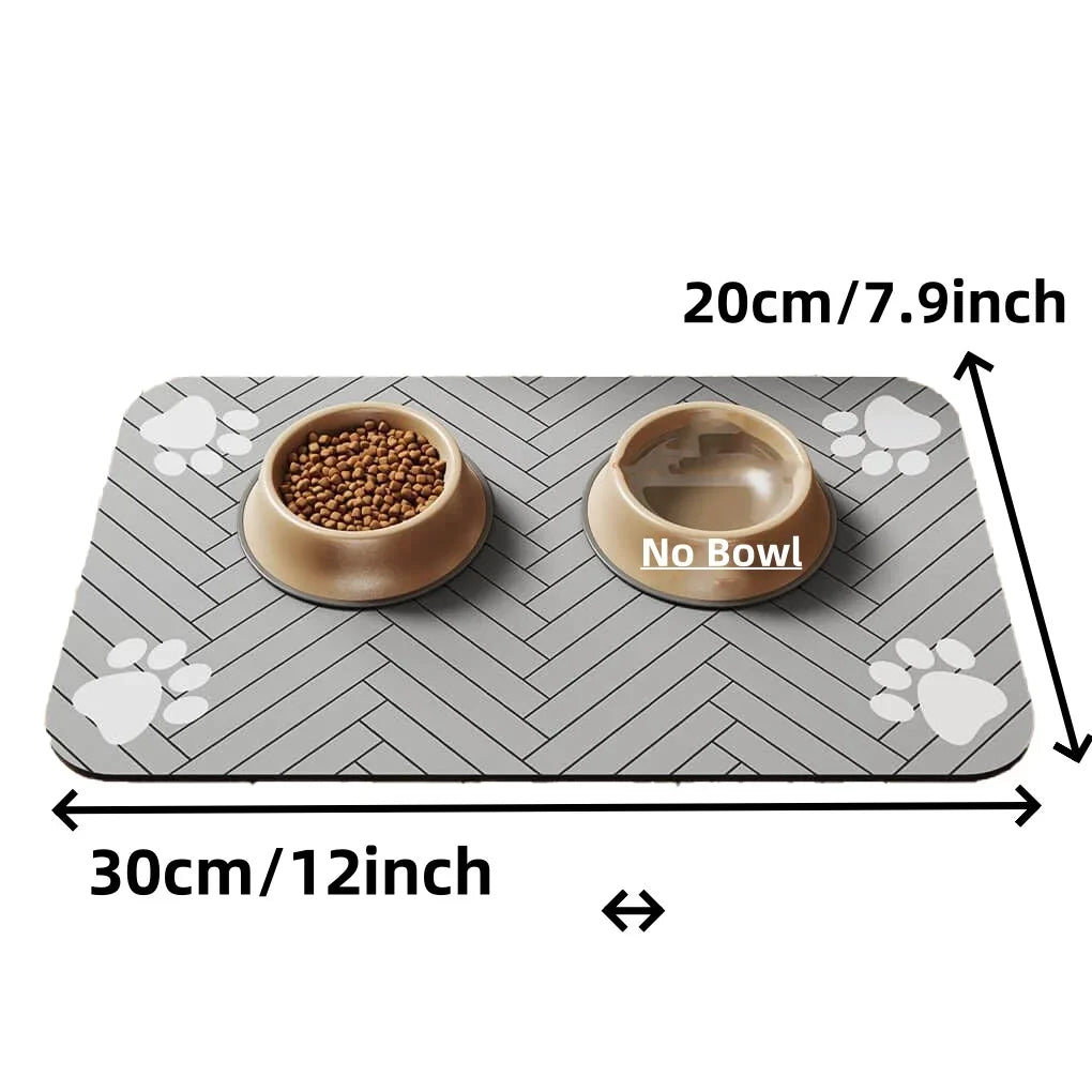 Absorbent Pet Feeding Mat – Waterproof Quick-Dry Placemat with Non-Slip Rubber Backing for Dog & Cat Food & Water Bowls – Small, Medium & Large Sizes