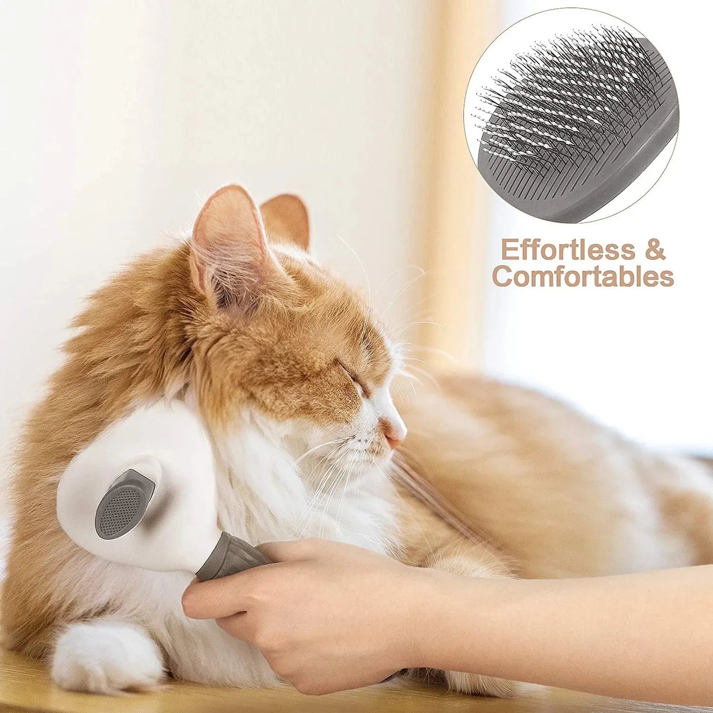 Self-Cleaning Pet Hair Brush for Dogs & Cats – Grooming & Dematting Comb Tool