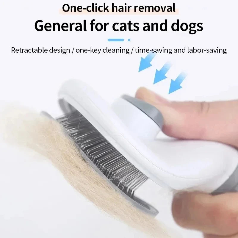 Self-Cleaning Pet Hair Brush for Dogs & Cats – Grooming & Dematting Comb Tool
