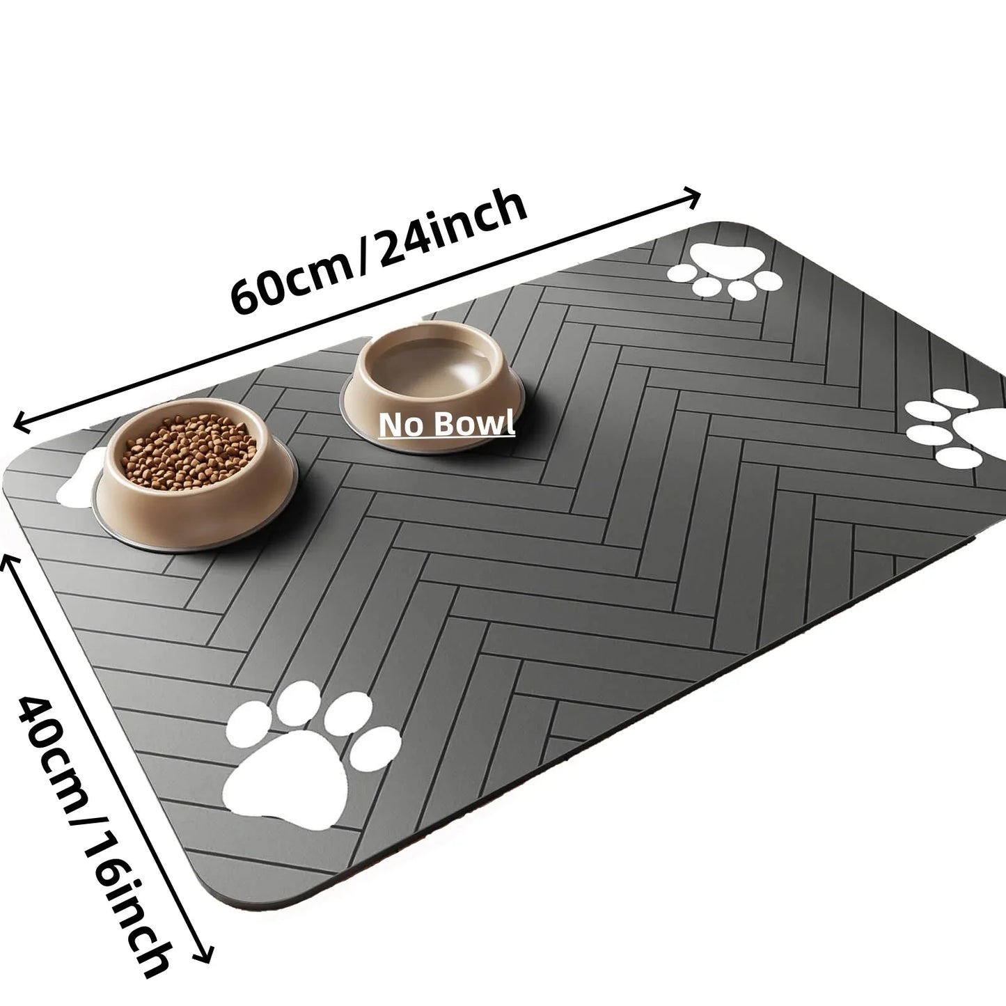 Absorbent Pet Feeding Mat – Waterproof Quick-Dry Placemat with Non-Slip Rubber Backing for Dog & Cat Food & Water Bowls – Small, Medium & Large Sizes