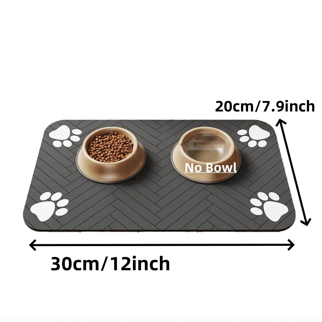 Absorbent Pet Feeding Mat – Waterproof Quick-Dry Placemat with Non-Slip Rubber Backing for Dog & Cat Food & Water Bowls – Small, Medium & Large Sizes