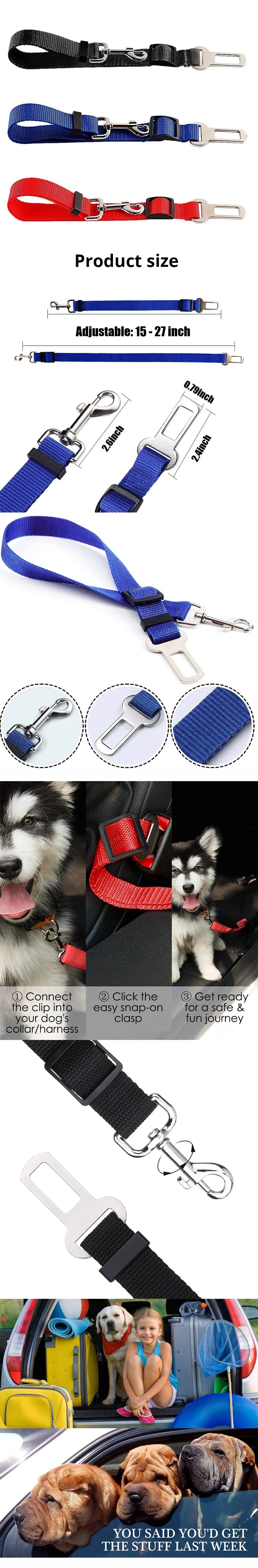 Dog & Cat Car Seat Belt Harness – Pet Safety Travel Leash for Cars