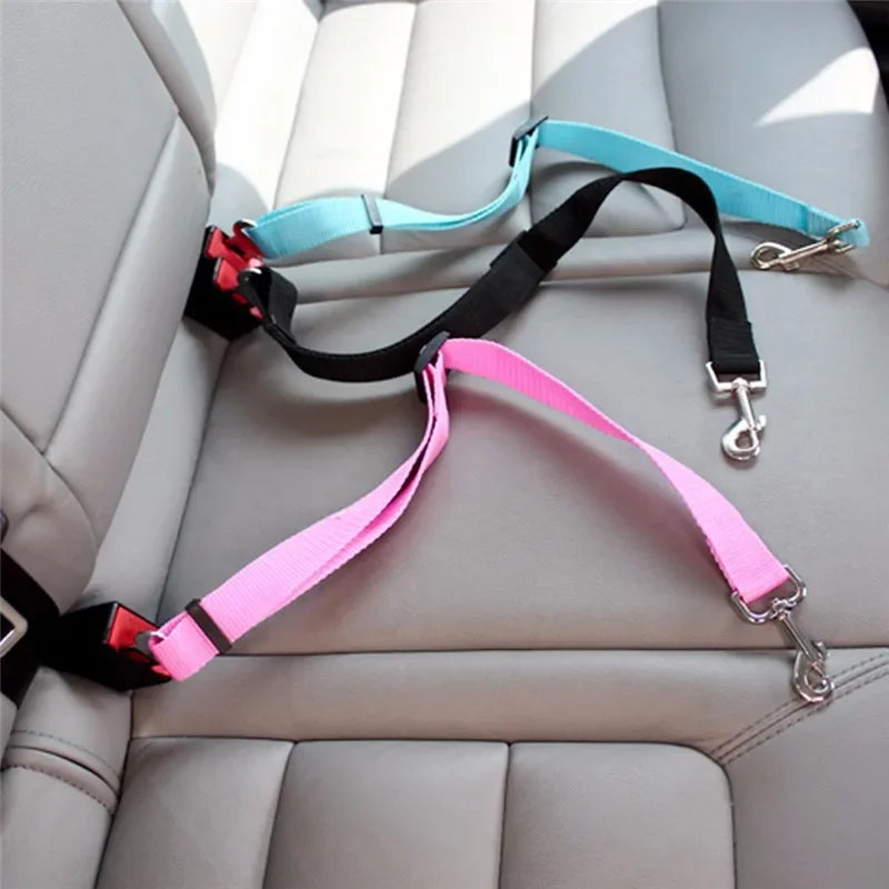 Dog & Cat Car Seat Belt Harness – Pet Safety Travel Leash for Cars