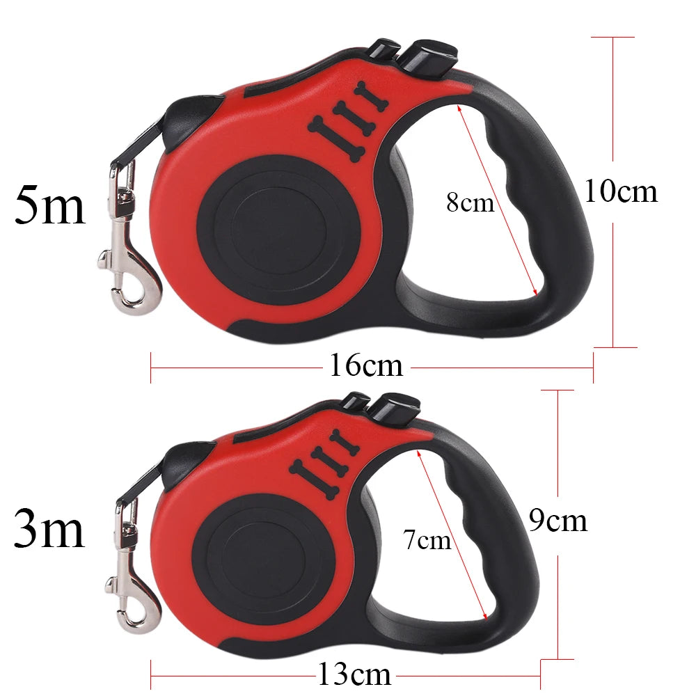 3M/5M Retractable Dog Leash for Small Dogs & Cats – Durable Nylon Puppy Lead for Walking, Travel, Hiking