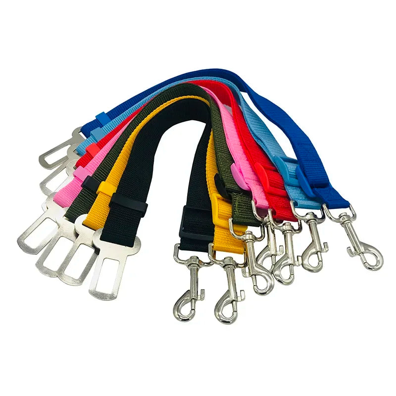 Dog & Cat Car Seat Belt Harness – Pet Safety Travel Leash for Cars