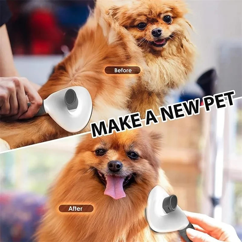 Self-Cleaning Pet Hair Brush for Dogs & Cats – Grooming & Dematting Comb Tool