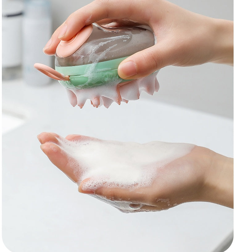 2-in-1 Pet Grooming Brush with Shampoo Dispenser – Bath & Massage Tool for Cats and Dogs