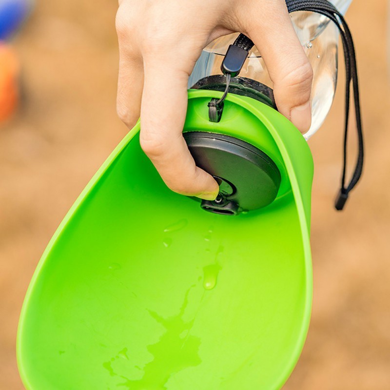 Portable Pet Water Bottle with Bowl – Travel Dispenser for Dogs & Cats