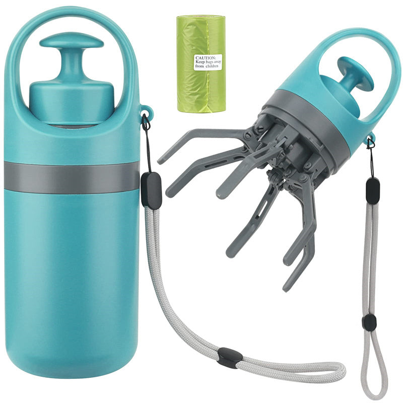Portable Dog Pooper Scooper with Bag Dispenser – Lightweight Eight-Claw Pet Waste Picker